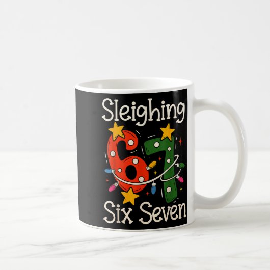 Sleighing Six Seven 67 Meme Kerst Gen Z Alpha Koffiemok (Rechts)