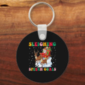 Sleighing Speech Goal Reindeer Christmas Speech Sl Sleutelhanger (Voorkant)