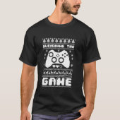 Sleighing The Game Controller Gamers Lelijk Kerstf T-shirt (Voorkant)