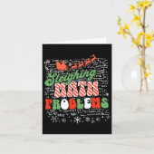 Sleighing Wiskunde Probleem Wiskunde Leraar Kerst Kaart (Gele Bloem)