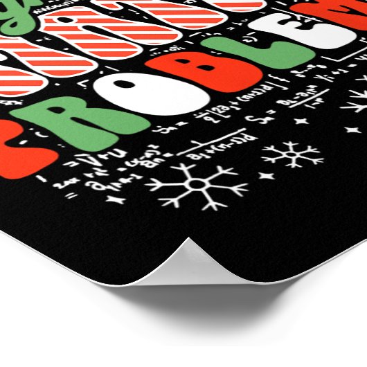 Sleighing Wiskunde Probleem Wiskunde Leraar Kerst Poster (Hoek)