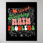 Sleighing Wiskunde Probleem Wiskunde Leraar Kerst Poster (Voorkant)