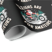 Sleighs zijn voor amateurs kerst motorfiets cadeaupapier (Rol Hoek)