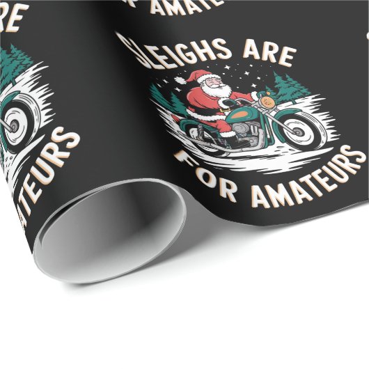 Sleighs zijn voor amateurs kerst motorfiets cadeaupapier (Rol Hoek)