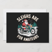 Sleighs zijn voor amateurs kerst motorfiets feestdagenkaart (Voorkant)