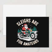Sleighs zijn voor amateurs kerst motorfiets feestdagenkaart (Voorkant / Achterkant)