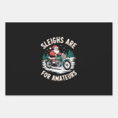 Sleighs zijn voor amateurs kerst motorfiets inpakpapier vel (Voorkant)