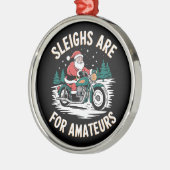 Sleighs zijn voor amateurs kerst motorfiets metalen ornament (Links)