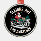 Sleighs zijn voor amateurs kerst motorfiets metalen ornament (Voorkant)