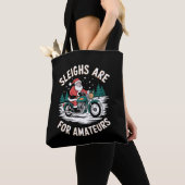 Sleighs zijn voor amateurs kerst motorfiets tote bag (Dichtbij)