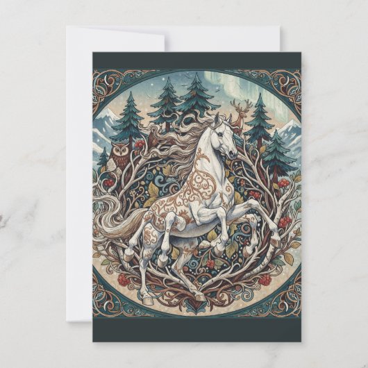 Sleipnir Bos Mythe Kunst Vlakke Bedankkaart (Voorkant)