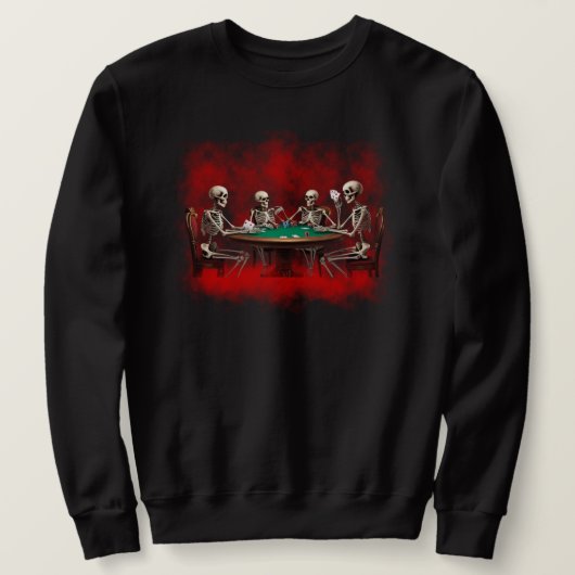 Sleletons Spelen Poker Sweatshirt (Design voorkant)