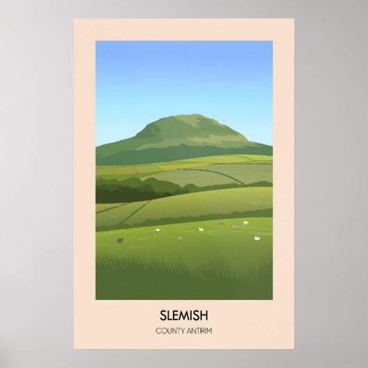 Slemish Mountain County Antrim Reisposter Poster (Voorkant)