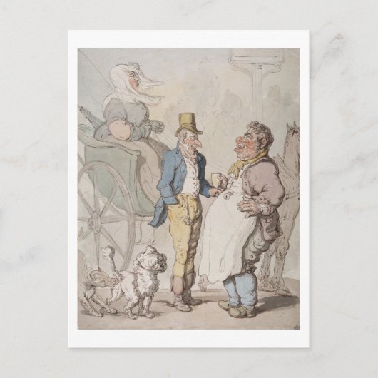 Slender Billy, Reizigers die zich verfrissen (m/c Briefkaart (Voorkant)