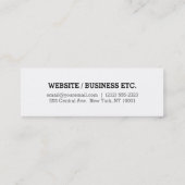 Slender Mini eenvoudig zwart-wit visitekaartje (Achterkant)