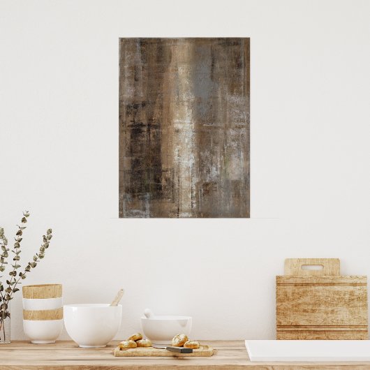 'Slender' neutraal Abstract Art Poster afdrukken (Keuken)