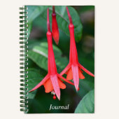 Slender Red Fuchsia Flowers Floral Notitieboek (Voorkant)