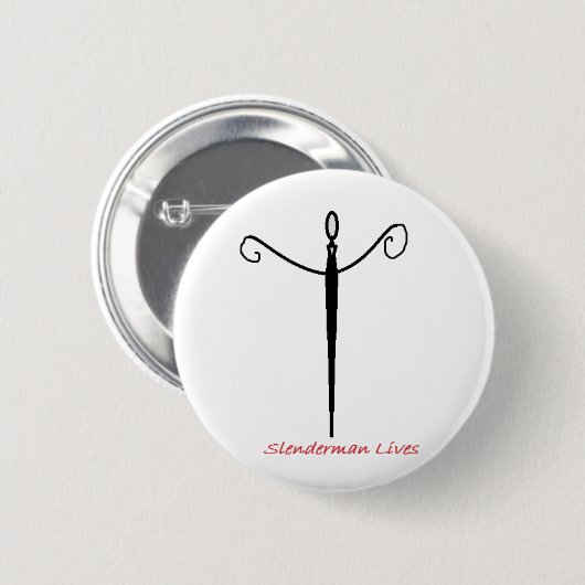 Slenderman Lives Ronde Button 5,7 Cm (Voorkant /achterkant)