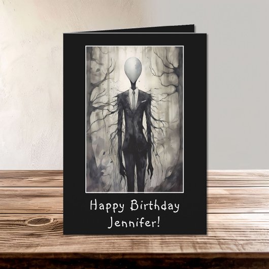 Slenderman Slender Man Happy Birthday Naam Kaart