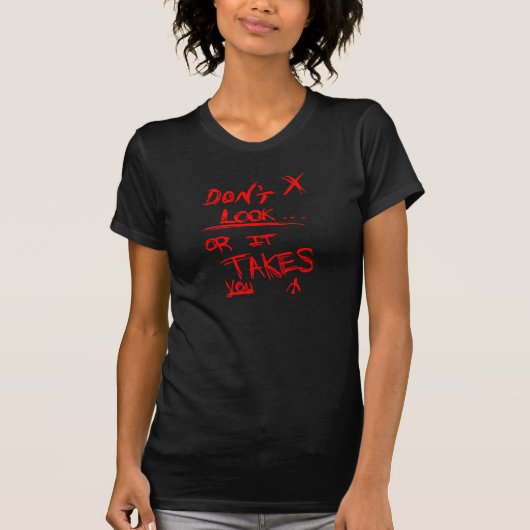Slener: Kijk rood op zwart T-shirt (Voorkant)