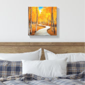 Slenteren door het Gouden Woud Canvas Afdruk (Insitu (Slaapkamer))