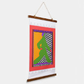 Slenteren figuur in groen hangend wandkleed (Gebogen)