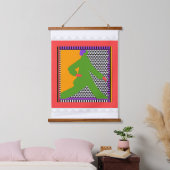 Slenteren figuur in groen hangend wandkleed (Slaapkamer)