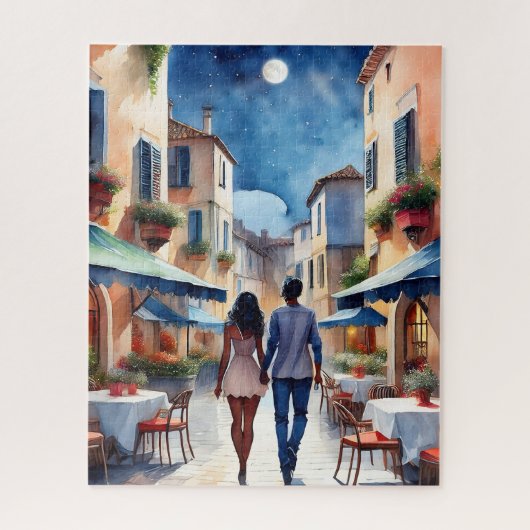 Slenteren romantisch paar Jigsaw Puzzel (Verticaal)