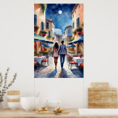 Slenteren Romantisch Paar Poster (Keuken)