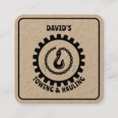 Slepen en sleepdienst Zwart Craft Vierkante Visitekaartje (Voorkant)