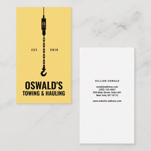 Slepen en slepen visitekaartje (Voorkant / Achterkant)