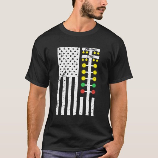 Slepen met racistische vlag American Drag Racer St T-shirt (Voorkant)