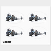 Slepen Racen &  Dragsters Ovale Sticker (Vel)