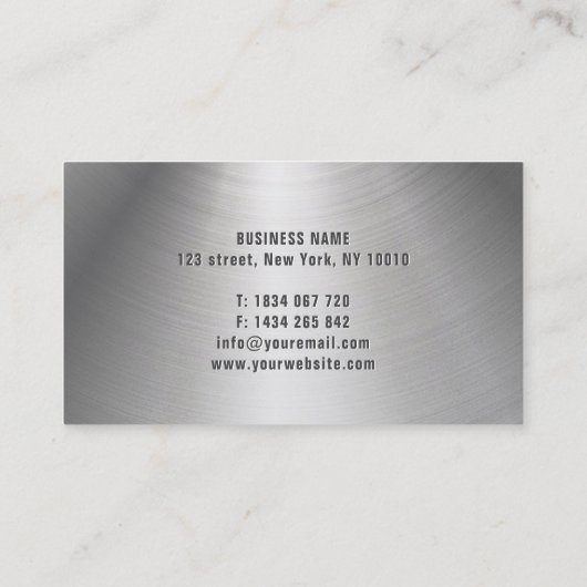 Slepen Roestvrij staal Visitekaartje (Achterkant)