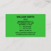 Slepen Vet Florescent Green Visitekaartje (Achterkant)