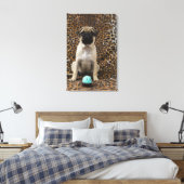Sleppuppy zittend tegen dierlijke afdruk 2 canvas afdruk (Insitu (Slaapkamer))