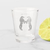 Slepte zwarte wilde paarden tekenen - Jouw tekst t Shot Glas (Achterkant)