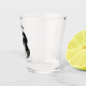 Slepte zwarte wilde paarden tekenen - Jouw tekst t Shot Glas (Rechts)