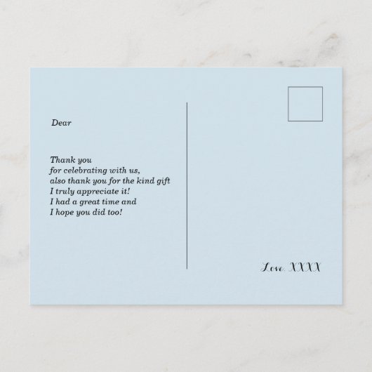 slet, leuk bedankt. uitnodiging briefkaart (Achterkant)