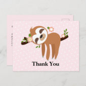 slet, schattige sloep, dierlijk dank je kaart (Voorkant / Achterkant)