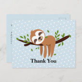 slet, schattige sloep, dierlijk dank je kaart (Voorkant / Achterkant)