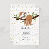 slet, schattige sloep, dierlijk voorbeeld bedankkaart (Voorkant / Achterkant)