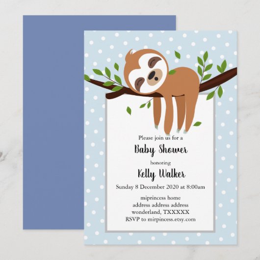 slet, schattige sloep, dierlijk voorbeeld kaart (Voorkant / Achterkant)