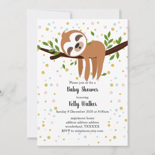 slet, schattige sloep, dierlijk voorbeeld kaart (Voorkant)