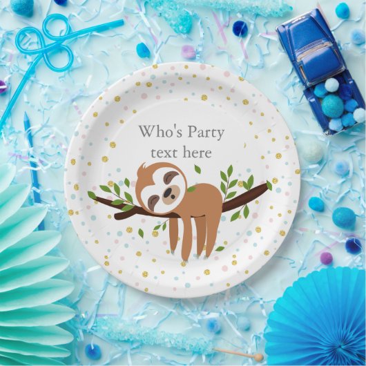 slet, schattige sloep, dierlijk voorbeeld papieren bordje (Feest)