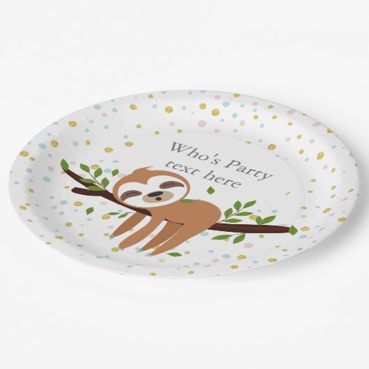 slet, schattige sloep, dierlijk voorbeeld papieren bordje (Gekanteld)