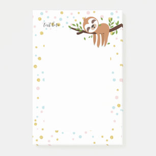 slet, schattige sloep, dierlijk voorbeeld post-it® notes