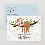 slet, schattige sloep, dierlijk voorbeeld uitnodiging briefkaart (Voorkant / Achterkant)