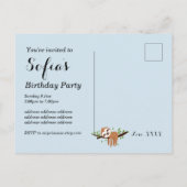 slet, schattige sloep, dierlijk voorbeeld uitnodiging briefkaart (Achterkant)