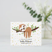 slet, schattige sloep, dierlijk voorbeeld uitnodiging briefkaart (Staand voorkant)